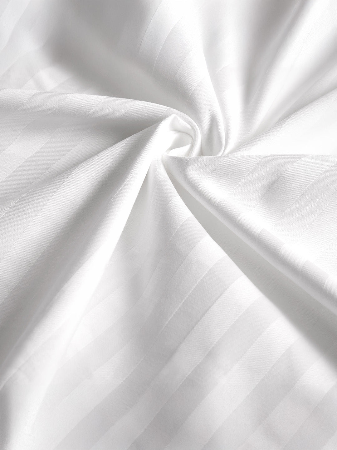Emblem 100% Cotton 300 TC King Bedsheet with 2 Pillow Covers | White Stripes Bedsheet Set