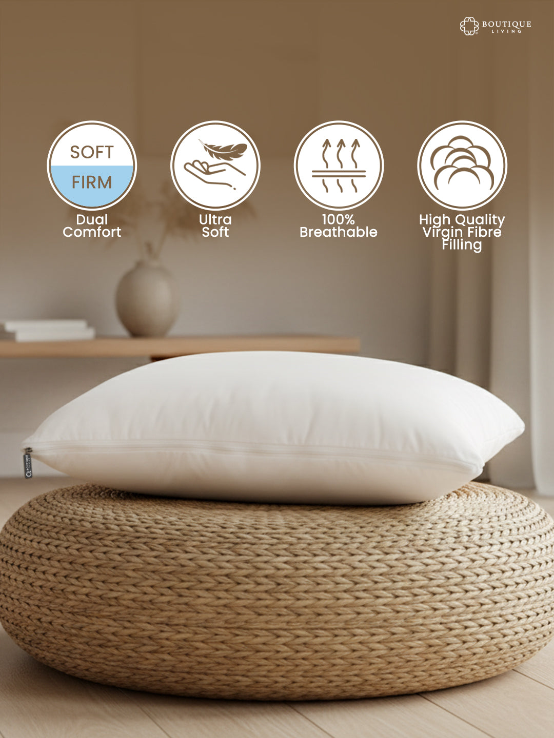 Flexi Firm Adjustable Comfort & Support Pillow - Pack of 1 (69 L cm x 43 W cm)