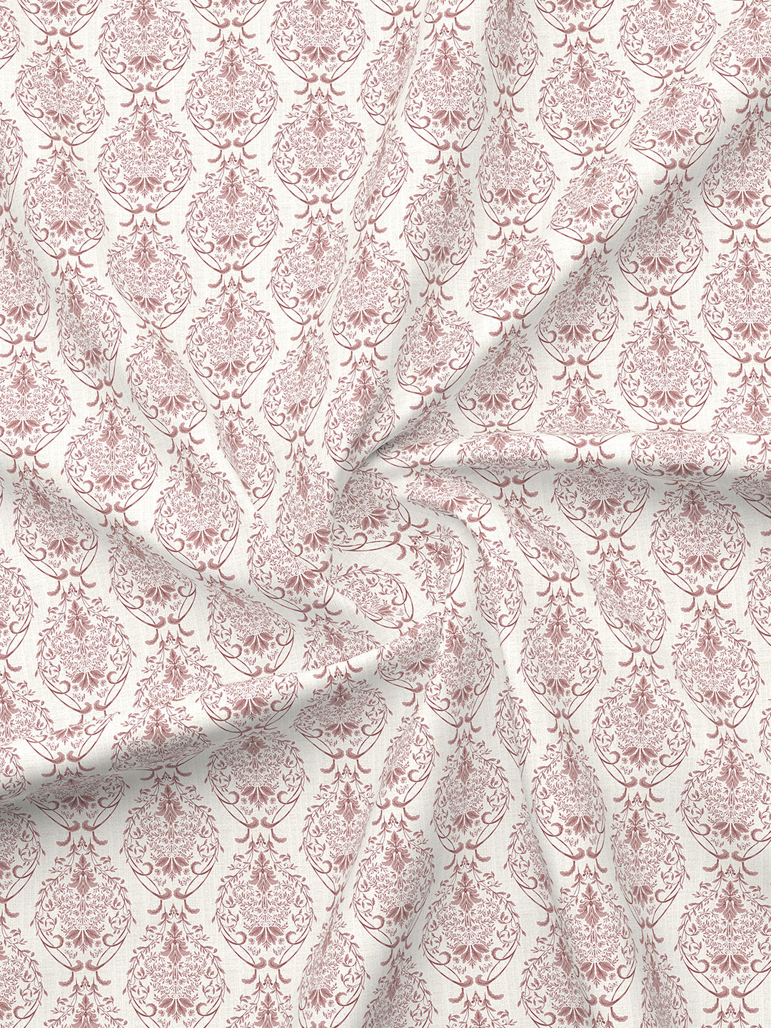 Zen Living 500 TC TENCEL™ King Size Bedsheet with 4 Pillow Covers (Double Marrow Stitch) - Pink & White Ethnic Print