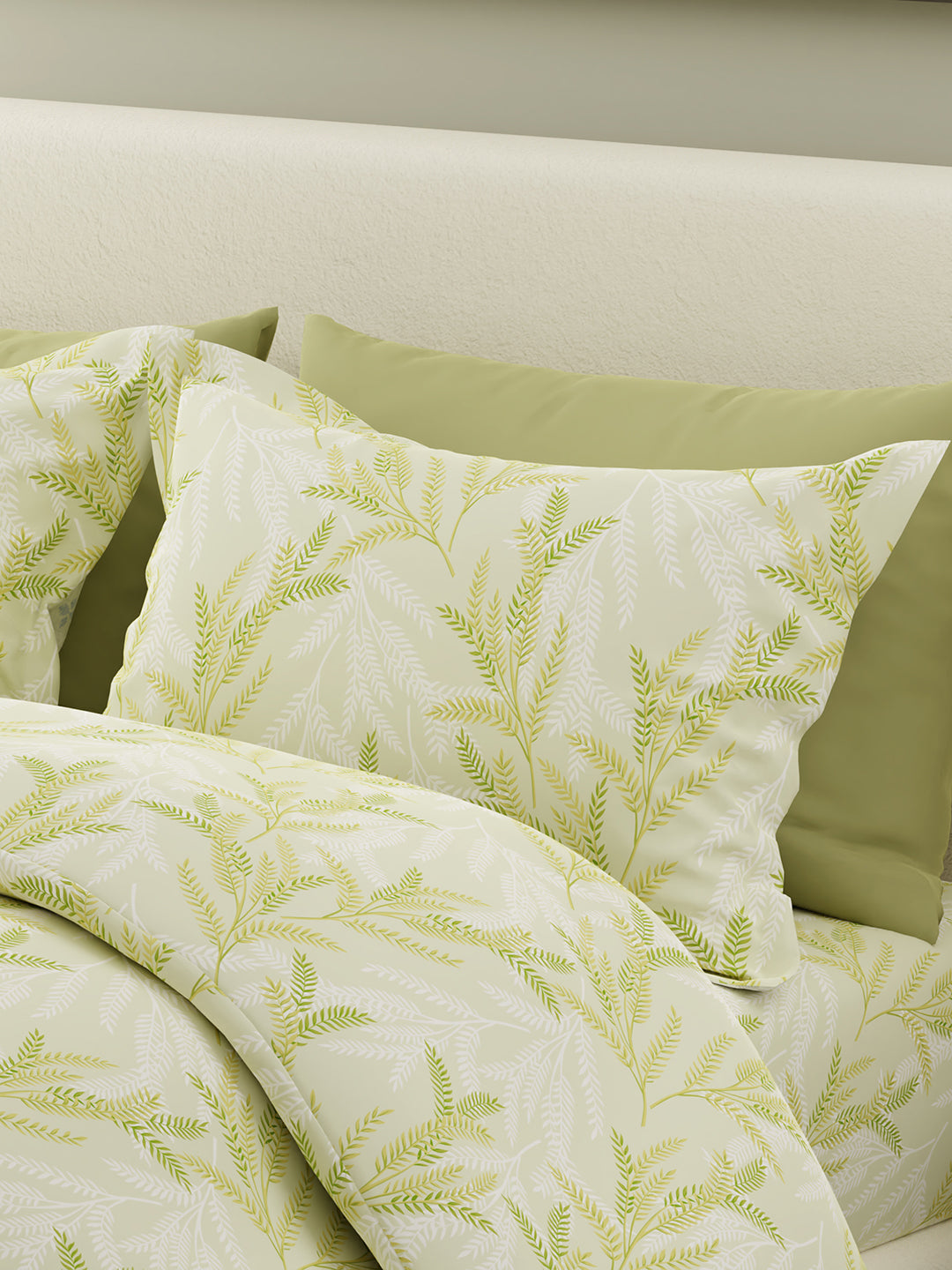 Nature Bouquet 100% Cotton 300 TC Printed Scented King Bedsheet with 2 Pillow Covers (Green Apple Fragrance)