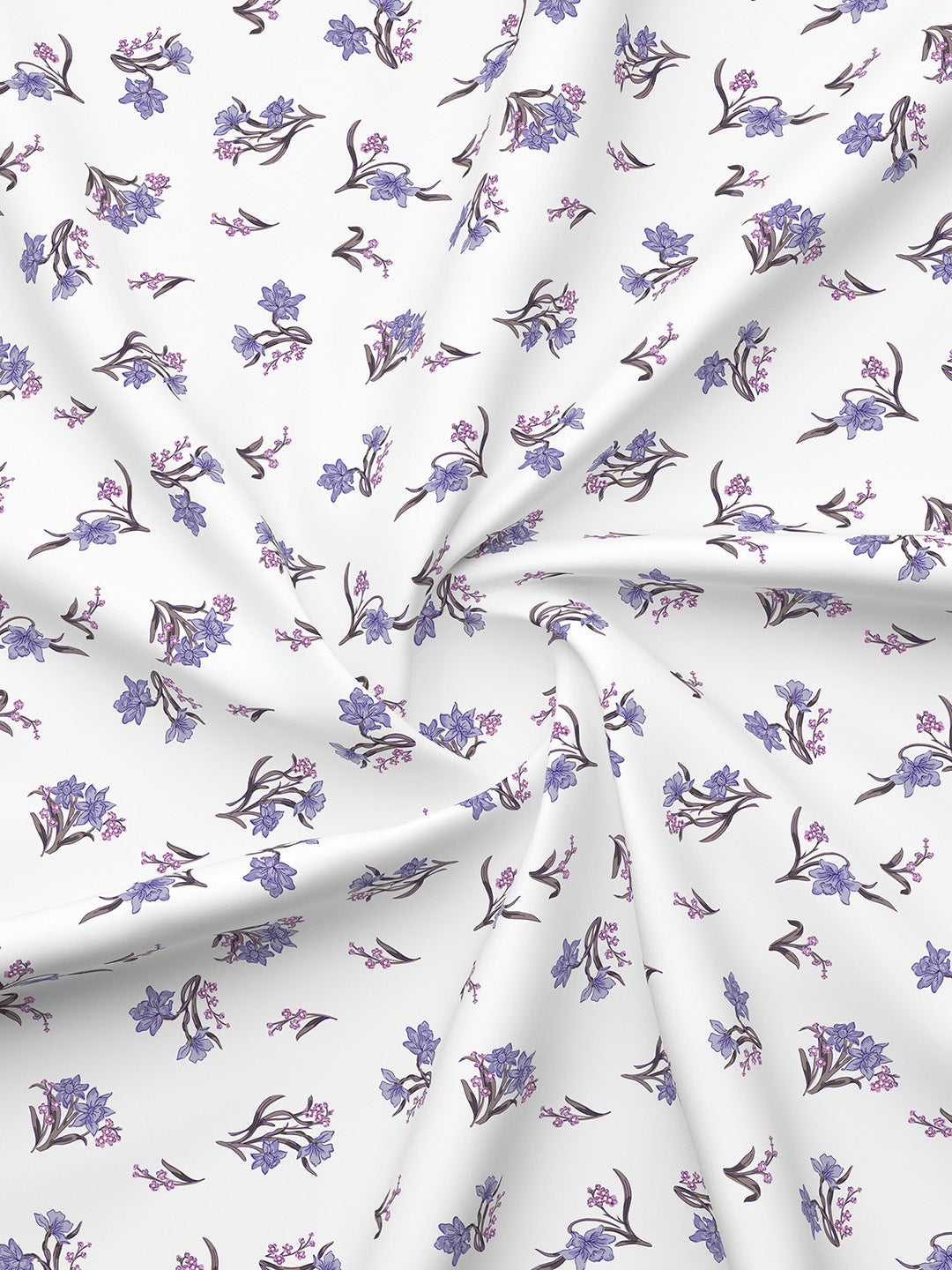 Nature Bouquet 100% Cotton 300 TC White Floral Print Scented King Bedsheet with 2 Pillow Covers (Lavender Fragrance)