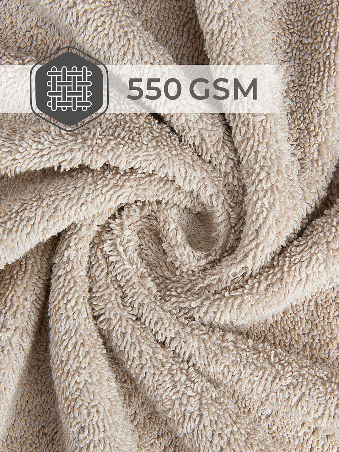 Luxe Loom 100% Cotton 550 GSM Bath Towel - Pearled Grey