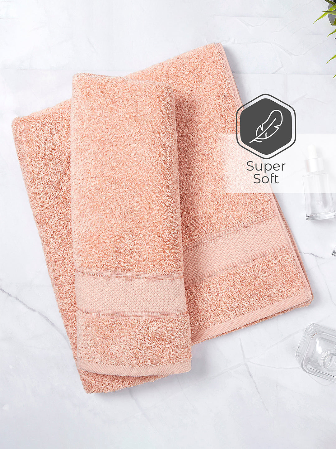 Luxe Loom 100% Cotton 550 GSM Bath Towel - Peach