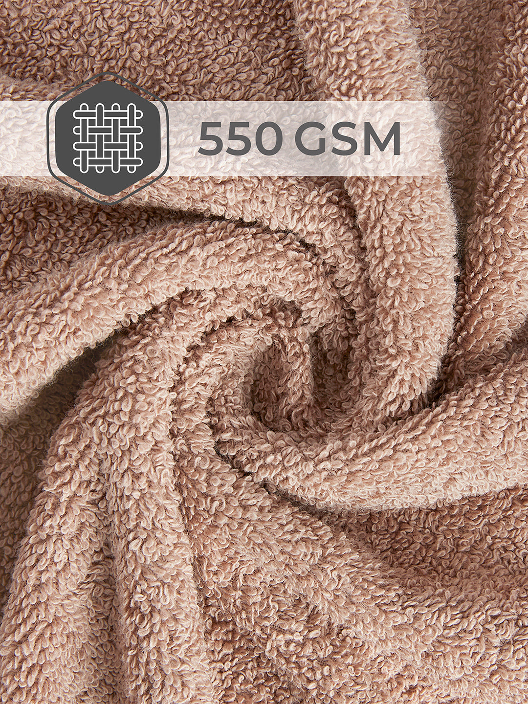 Luxe Loom 100% Cotton 550 GSM Bath Towel - Brown Rush