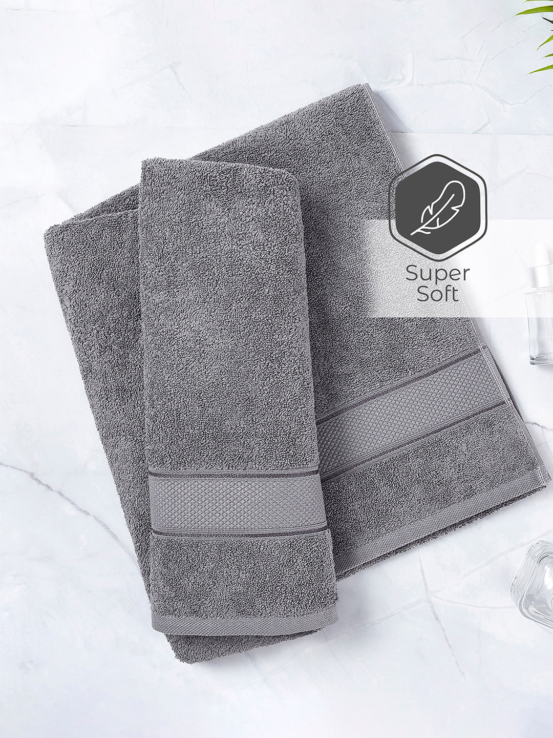 Luxe Loom 100% Cotton 550 GSM Bath Towel - Grey Beauty