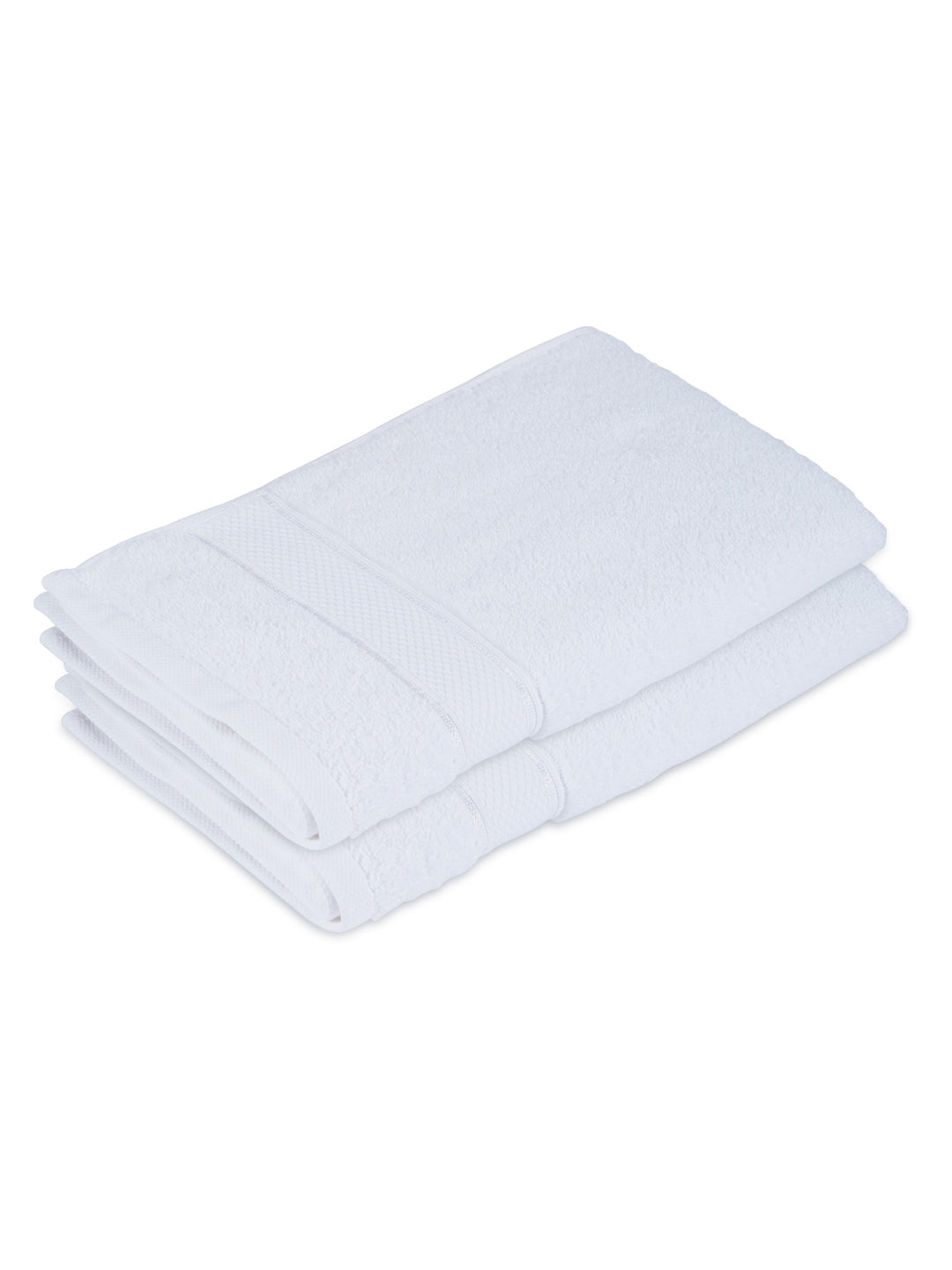 100% Cotton 550 GSM White Hand Towels, Luxe Loom Collection (Pack of 2)