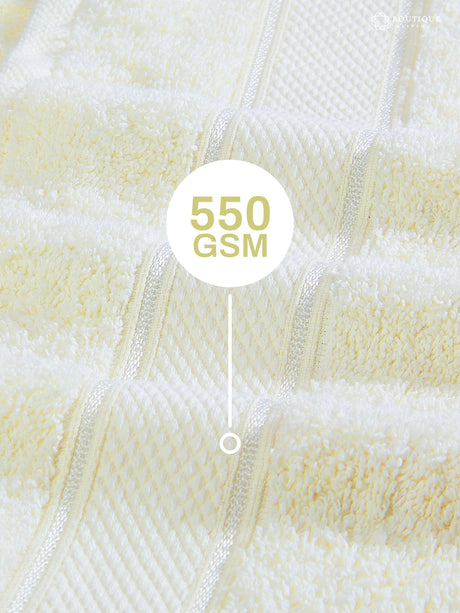 100% Cotton 550 GSM Cream Hand Towels, Luxe Loom Collection (Pack of 2)