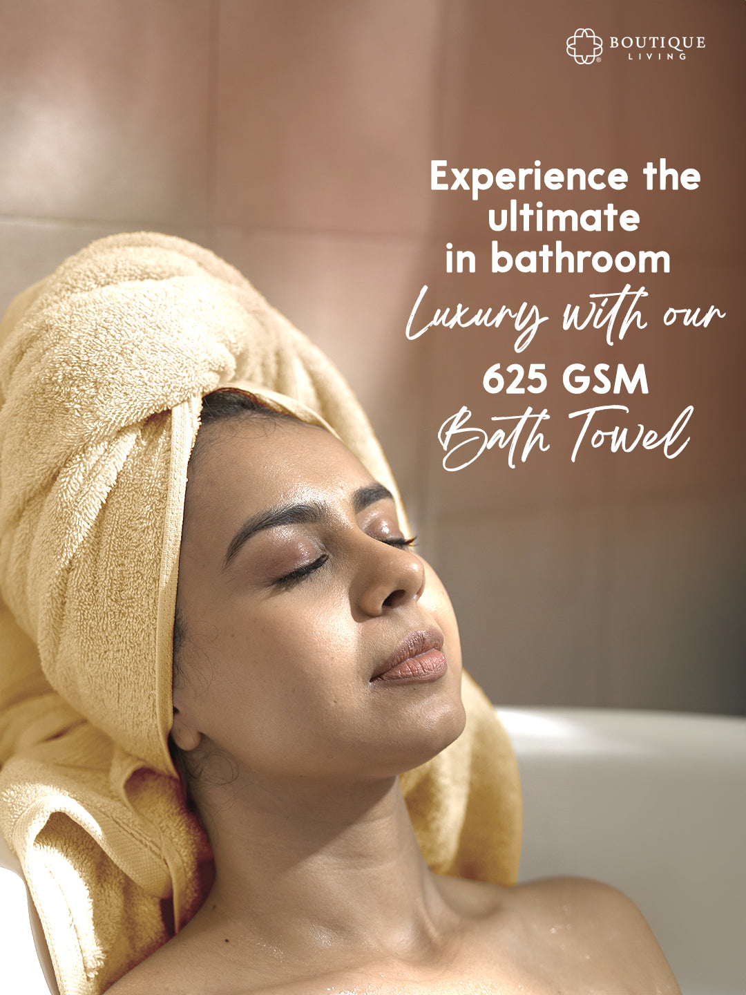 Platinum Pulse 100% Cotton 625 GSM Bath Towel - Brazilian Sand (Brown) (Pack of 1)