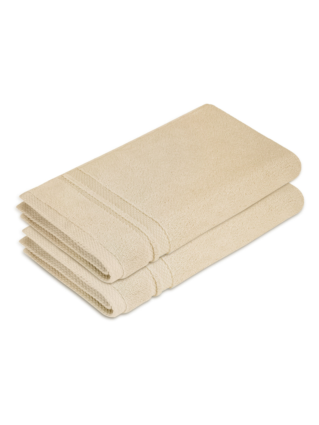 Platinum Pulse 100% Cotton 625 GSM Beige Hand Towels (Pack of 2) - Zero Twisted Technology