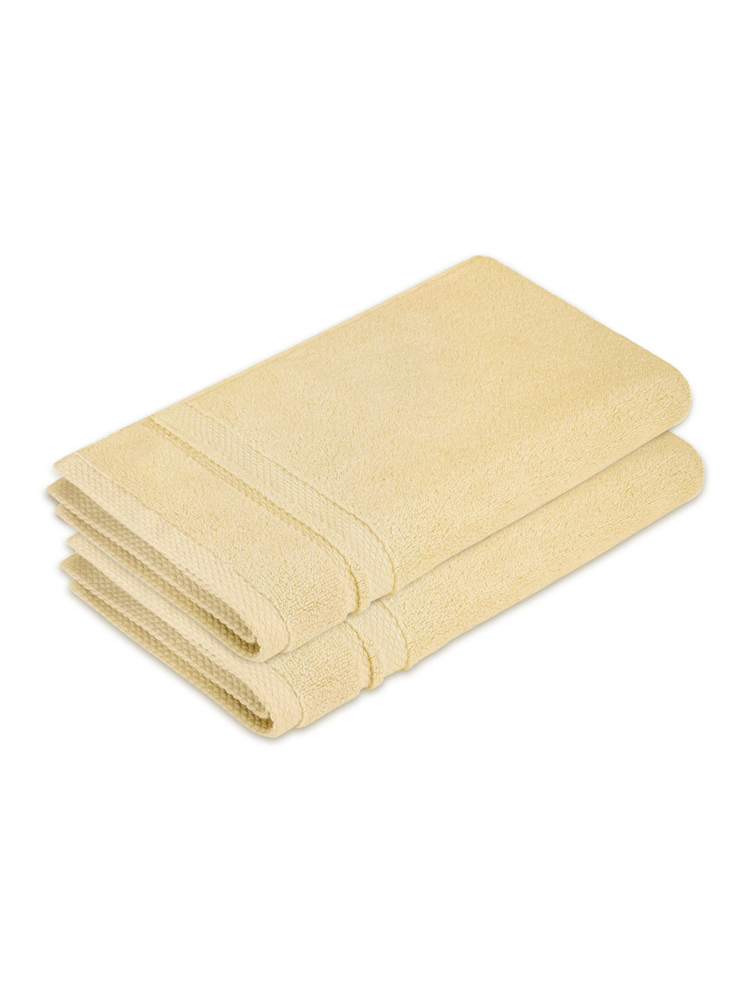 Platinum Pulse 100% Cotton 625 GSM Cream Hand Towels (Pack of 2) - Zero Twisted Technology