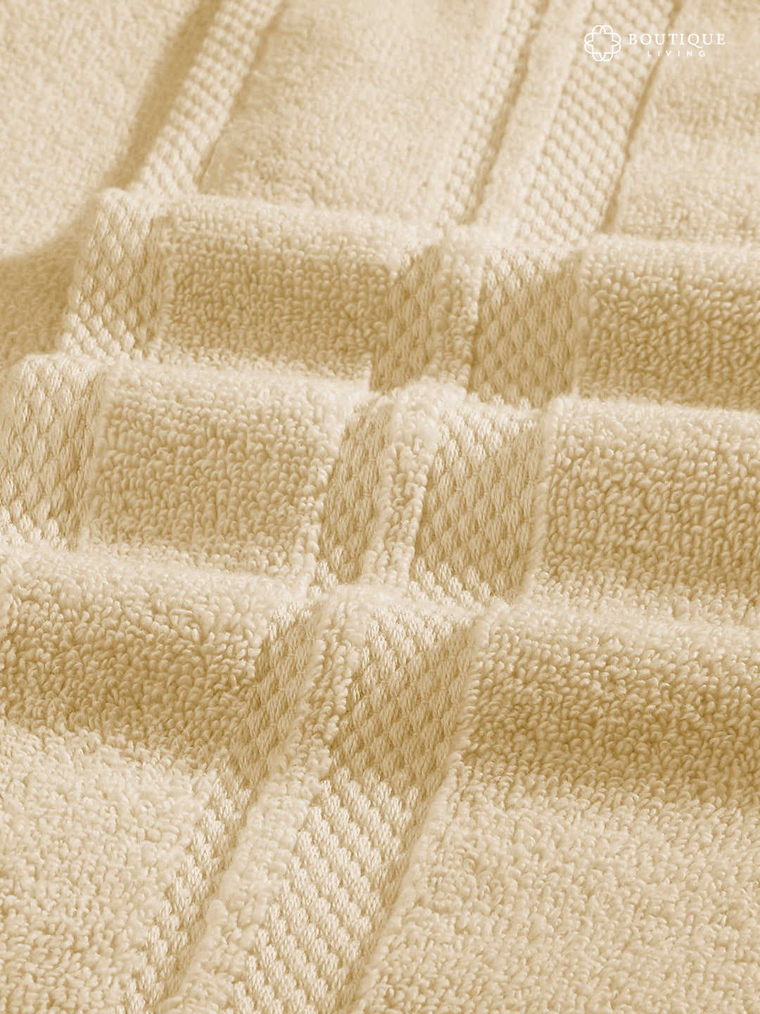 Platinum Pulse 100% Cotton 625 GSM Cream Hand Towels (Pack of 2) - Zero Twisted Technology