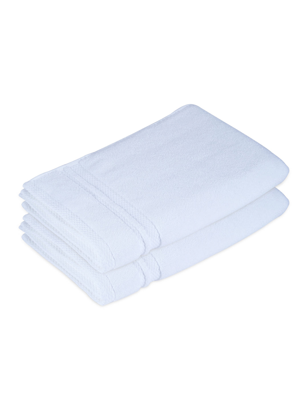 Platinum Pulse 100% Cotton 625 GSM White Hand Towels (Pack of 2) - Zero Twisted Technology