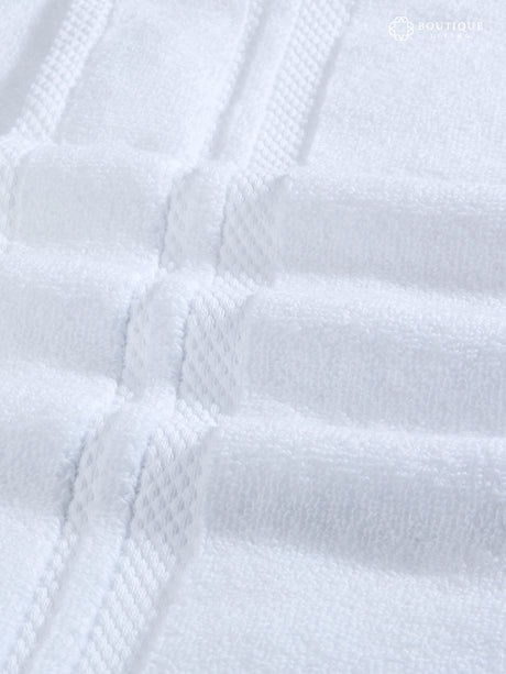 Platinum Pulse 100% Cotton 625 GSM White Hand Towels (Pack of 2) - Zero Twisted Technology