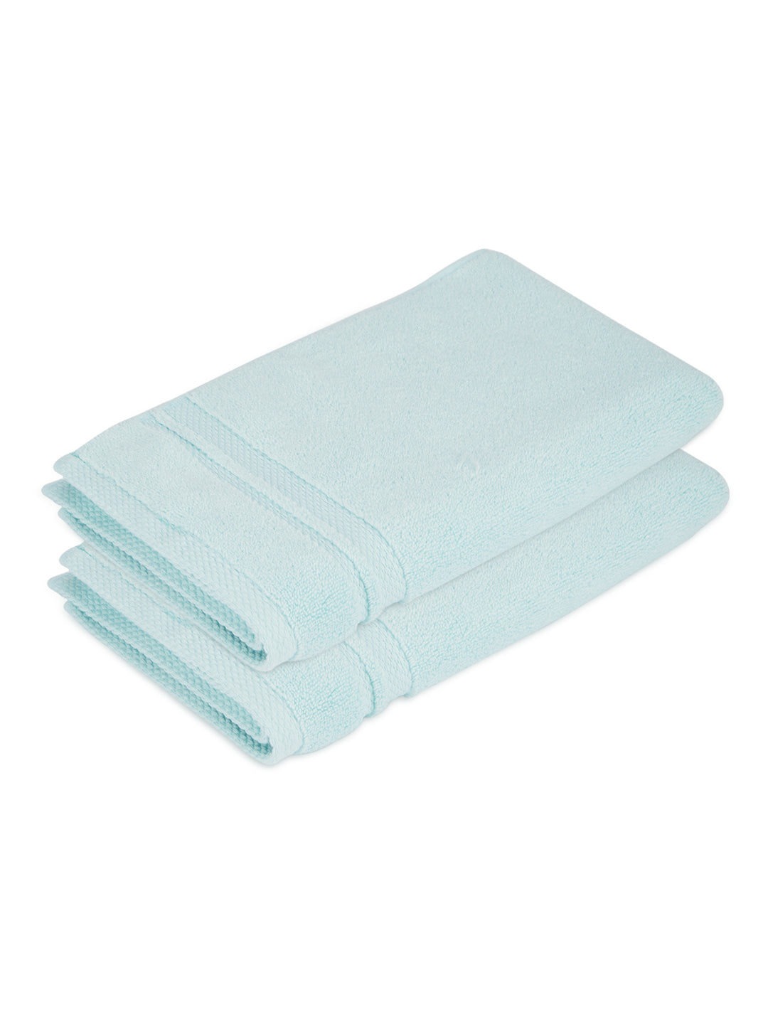 Platinum Pulse 100% Cotton 625 GSM Light Blue Hand Towels (Pack of 2) - Zero Twisted Technology