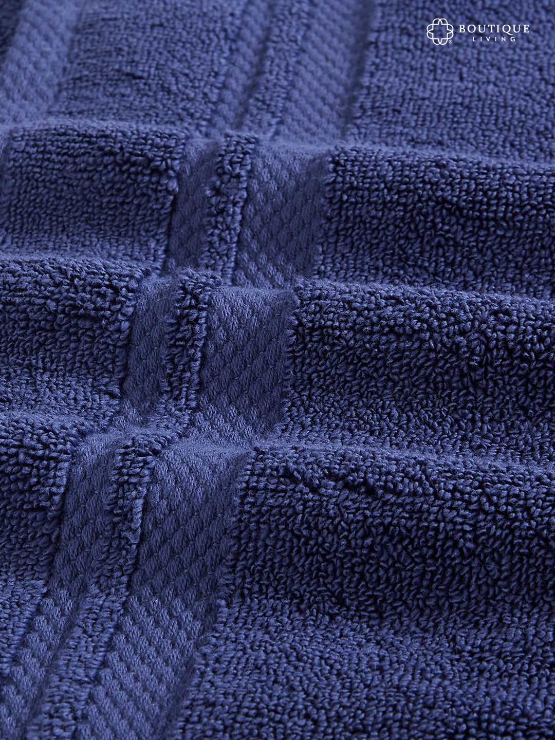 Platinum Pulse 100% Cotton 625 GSM Navy Blue Hand Towels (Pack of 2) - Zero Twisted Technology