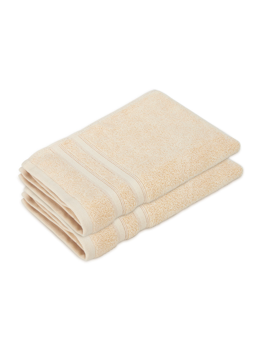 Zen Living Cotton Bamboo 550 GSM Cream Hand Towels (Pack of 2) - Zero Twisted Technology