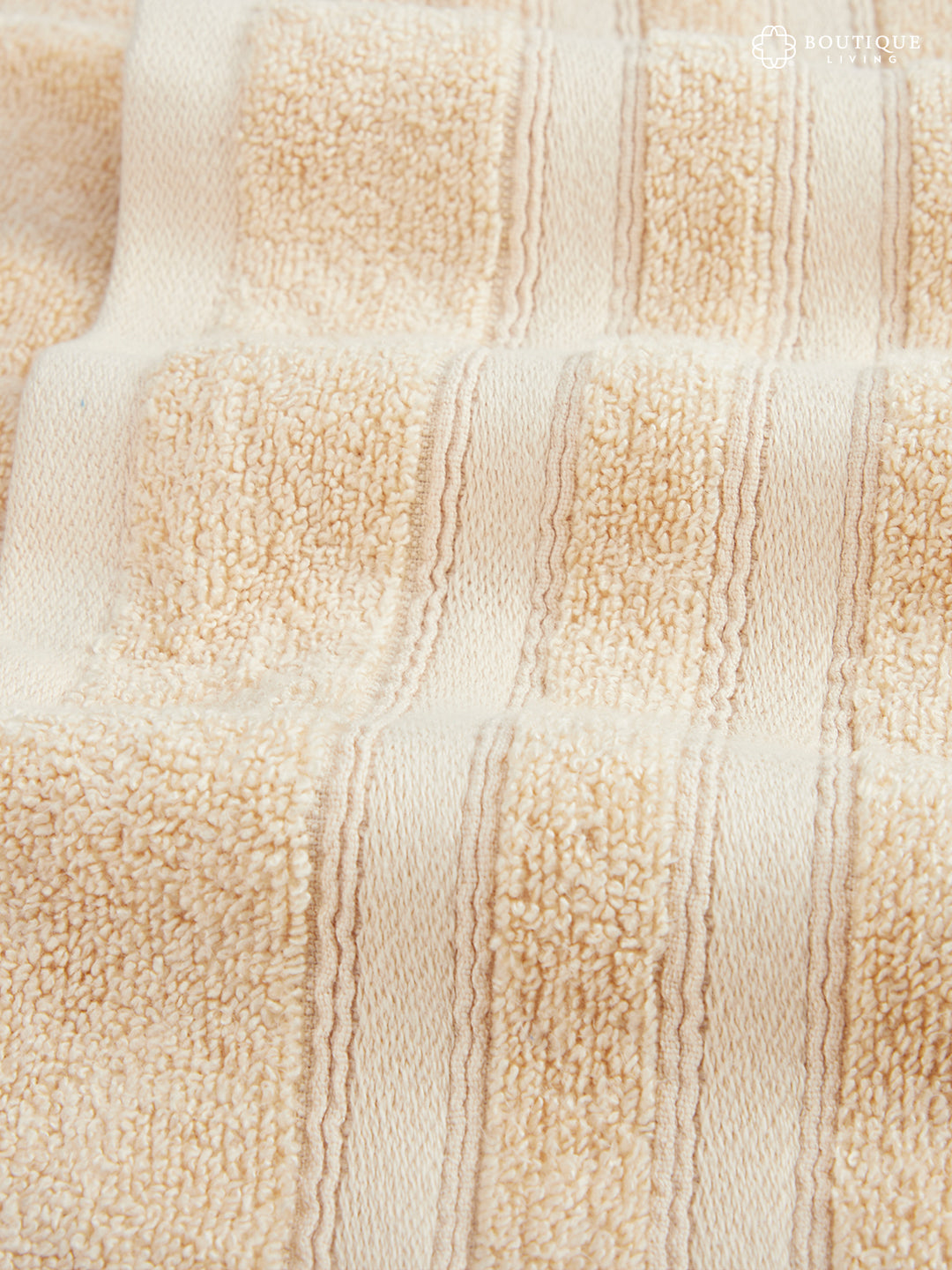 Zen Living Cotton Bamboo 550 GSM Cream Hand Towels (Pack of 2) - Zero Twisted Technology
