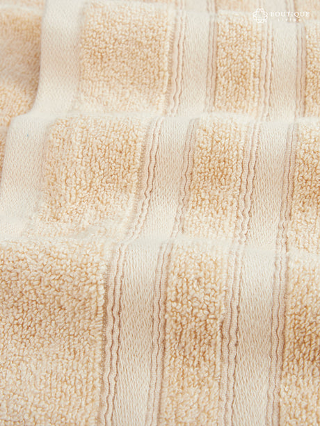 Zen Living Cotton Bamboo 550 GSM Cream Hand Towels (Pack of 2) - Zero Twisted Technology