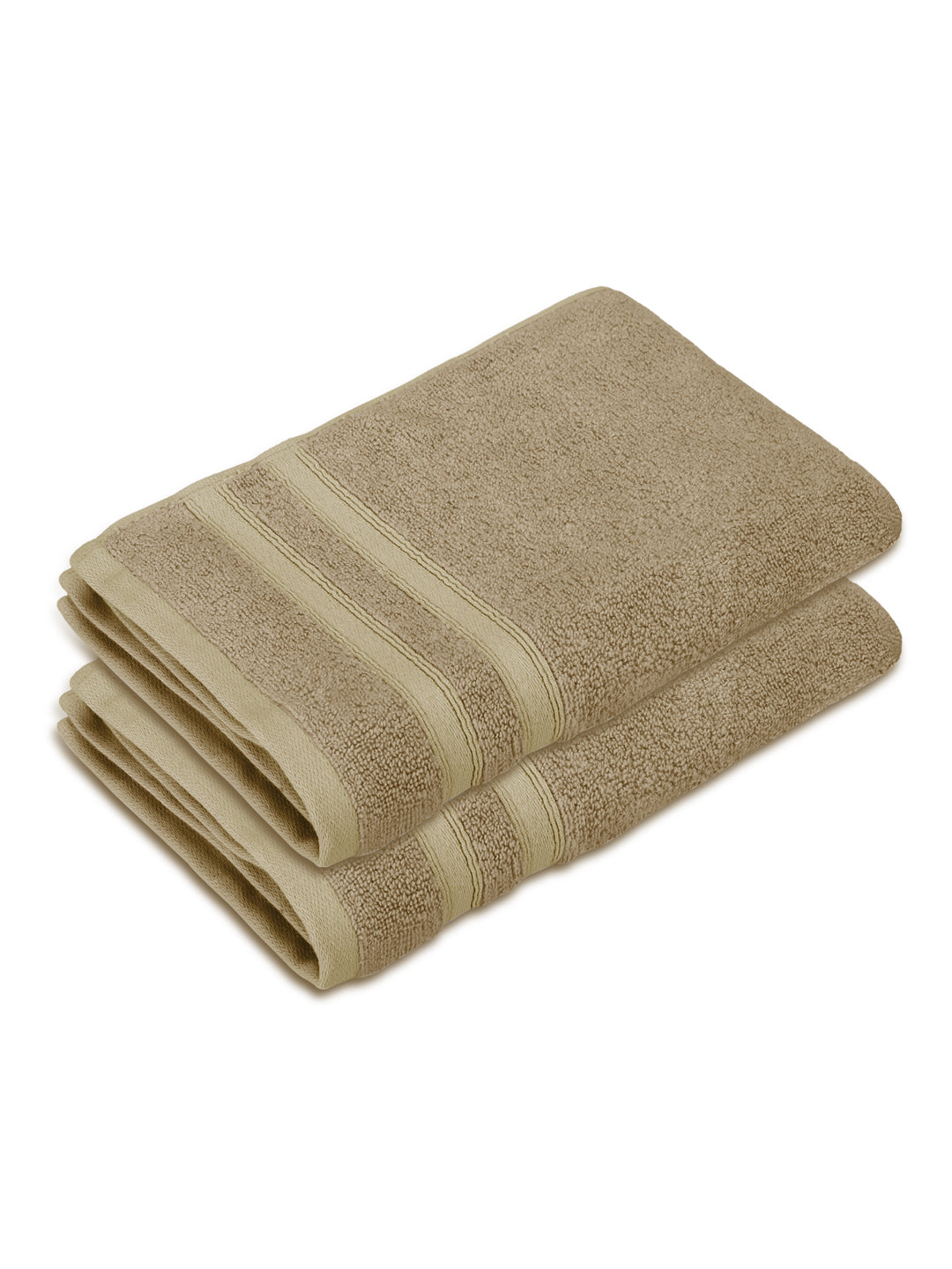 Zen Living Cotton Bamboo 550 GSM Beige Hand Towels (Pack of 2) - Zero Twisted Technology