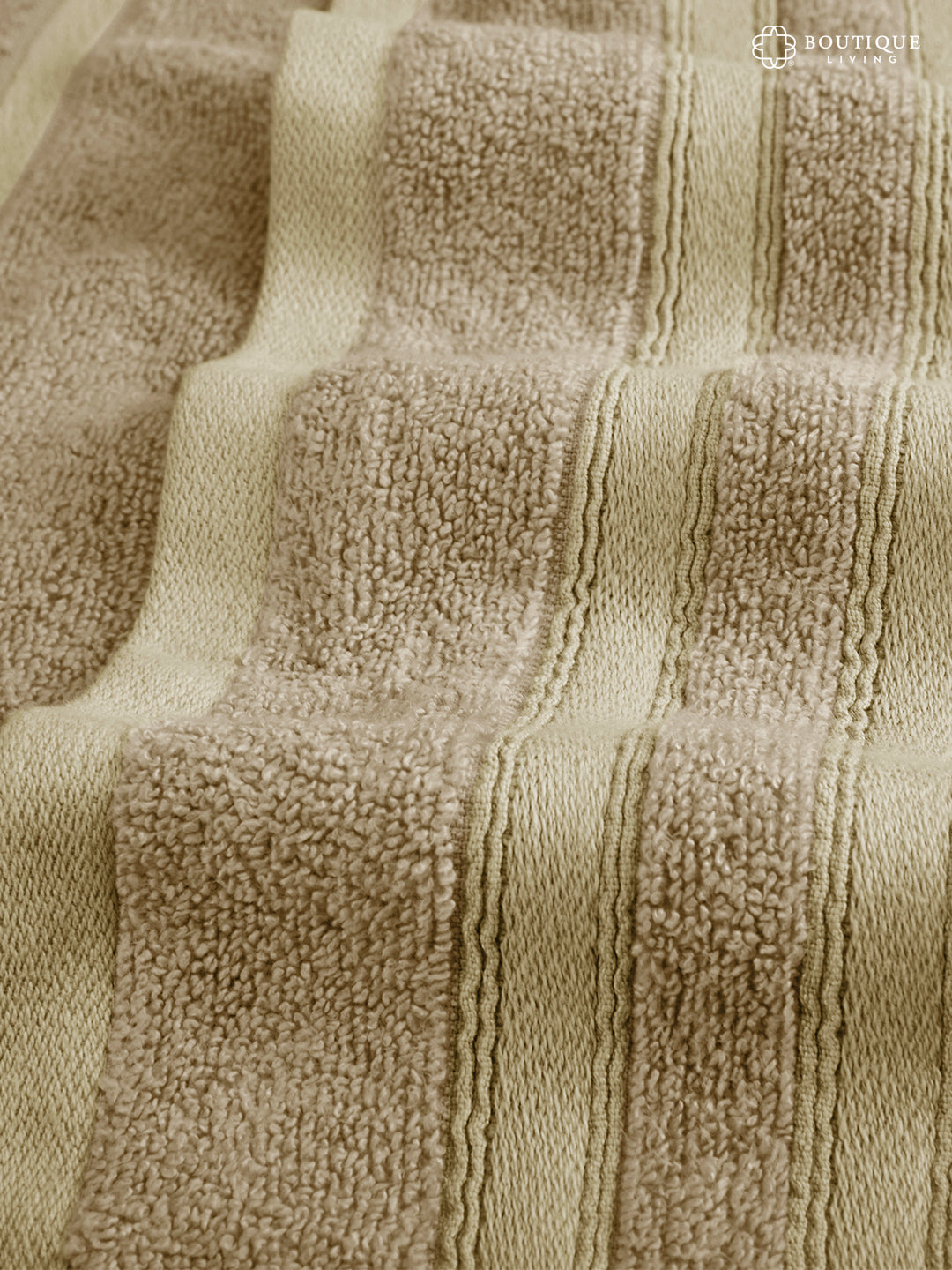 Zen Living Cotton Bamboo 550 GSM Beige Hand Towels (Pack of 2) - Zero Twisted Technology