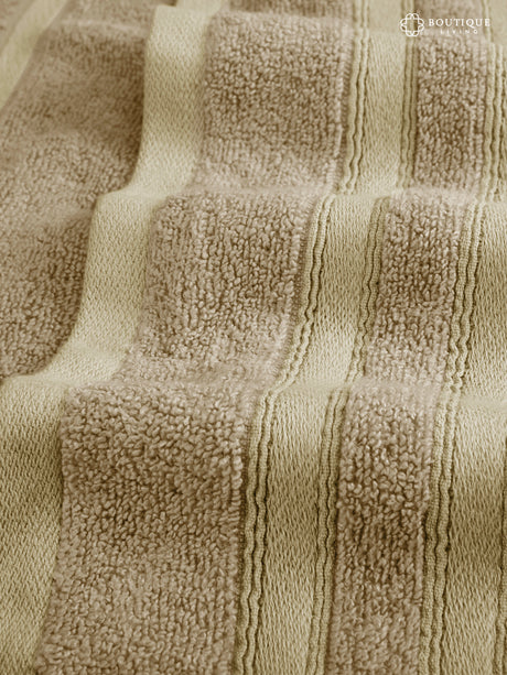 Zen Living Cotton Bamboo 550 GSM Beige Hand Towels (Pack of 2) - Zero Twisted Technology