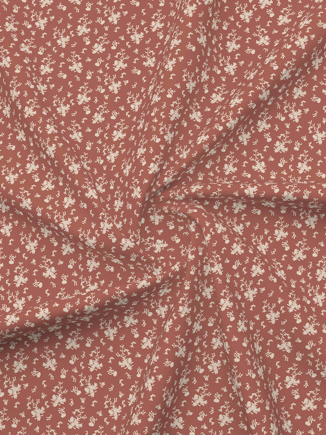 Cottage Garden 100% Cotton 300 TC Single Bedsheet with 1 Pillow Cover - Brown & White Floral