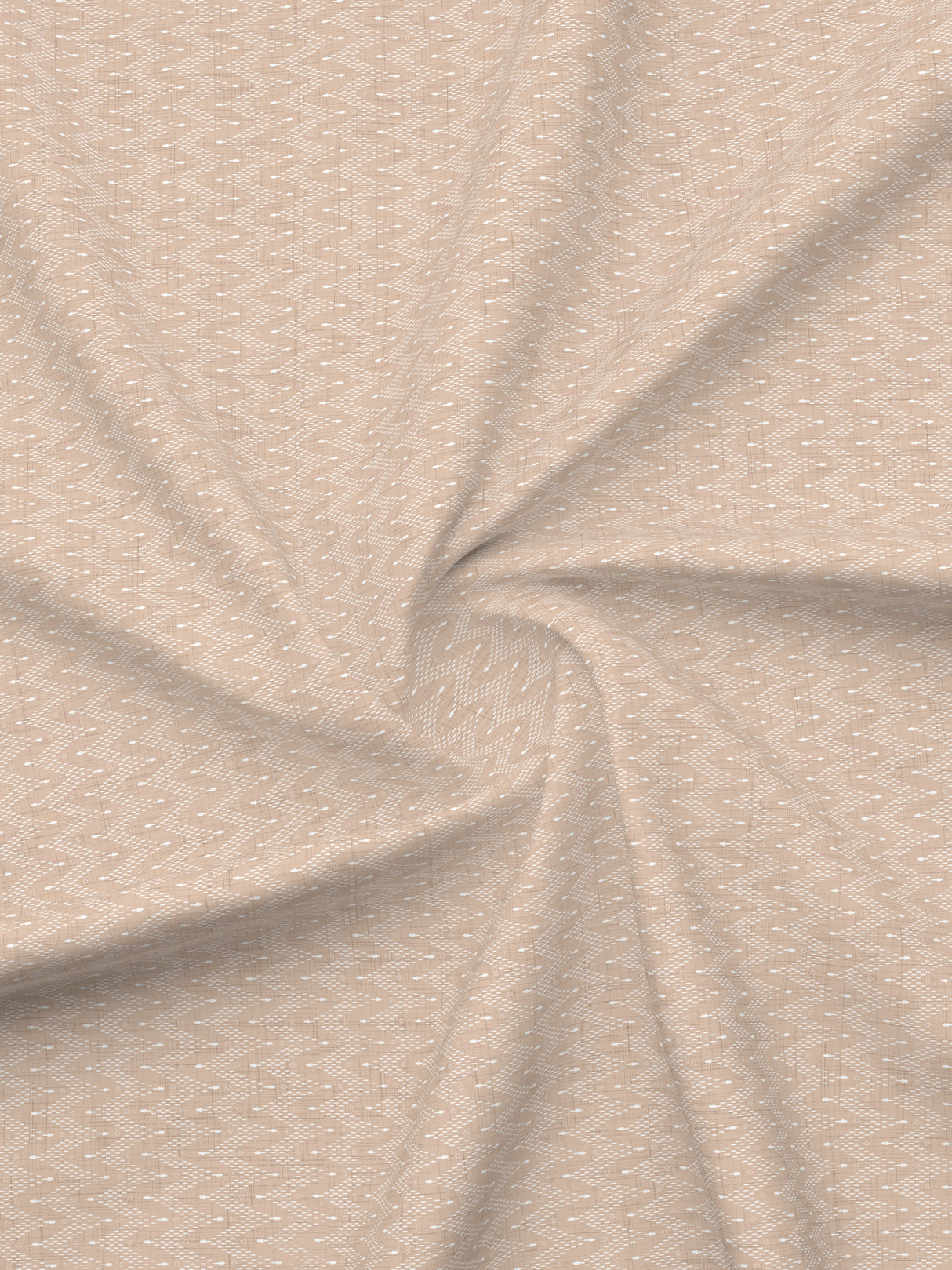 100% Cotton 300 TC Beige Digitally Printed Super King Bedsheet with 2 Pillow Covers - Gardenia Augusta