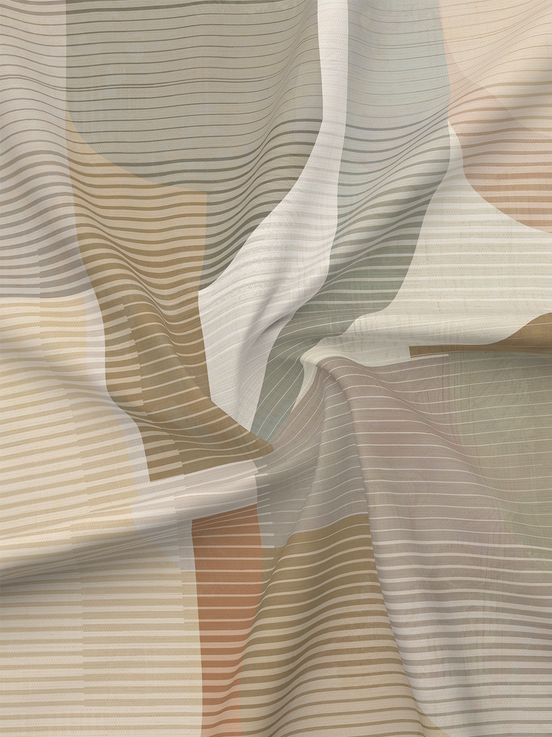 100% Cotton 300 TC Beige & Grey Digitally Printed King Bedsheet with 2 Pillow Covers - Gardenia Augusta