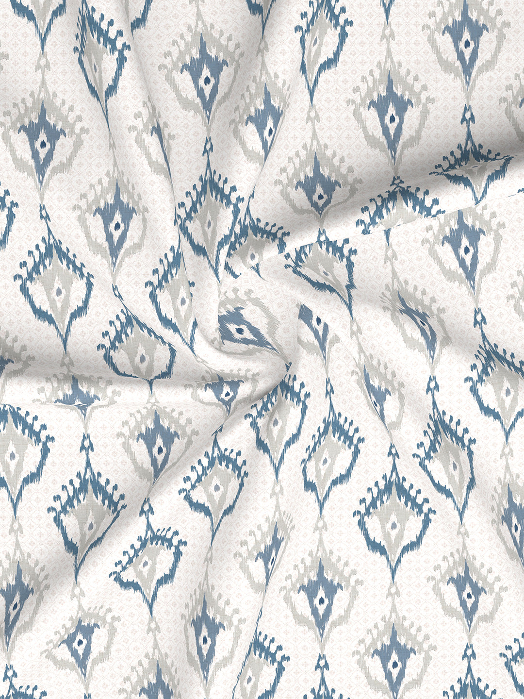 Gardenia Augusta 100% Cotton 300 TC Blue & White Digitally Printed King Bedsheet with 2 Pillow Covers