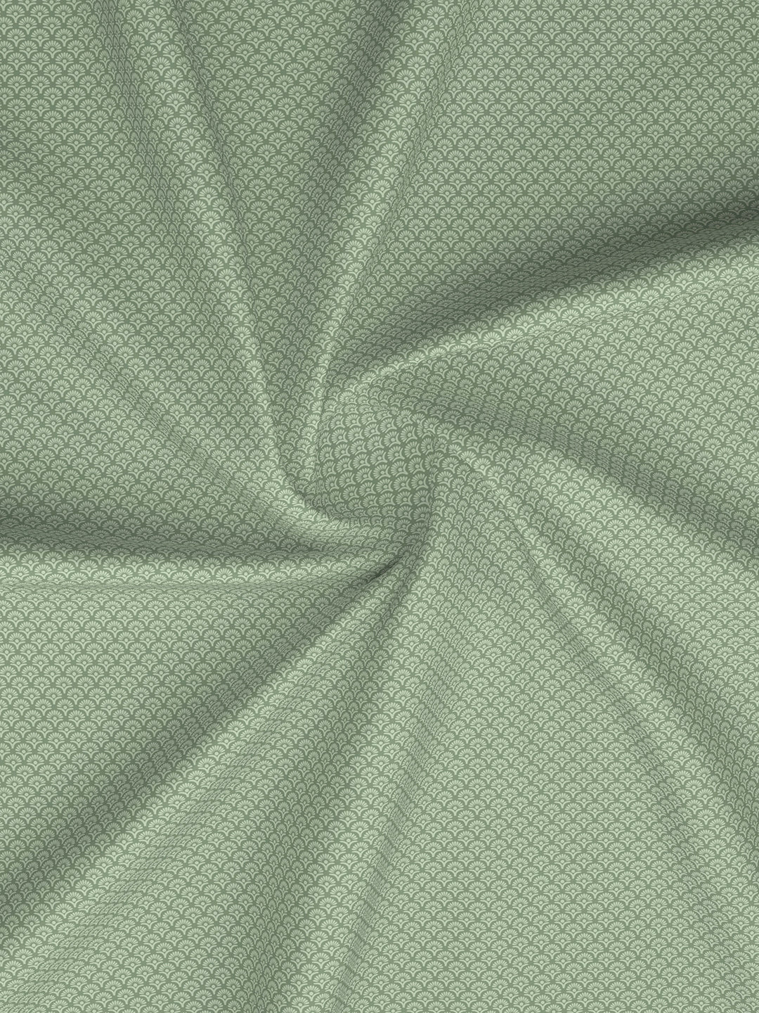 Heritage Walk 100% Egyptian Cotton 200 TC Green Ethnic Print Single Bedsheet with 1 Pillow Cover