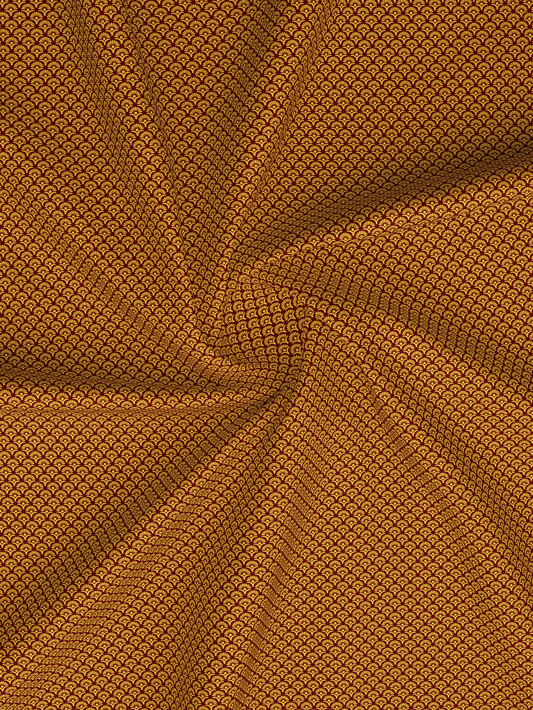 Heritage Walk 100% Egyptian Cotton 200 TC Yellow Ethnic Print Single Bedsheet with 1 Pillow Cover