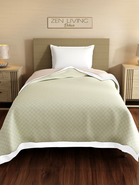 Zen Living TENCEL™ 250 TC Pink & Grey Printed Reversible Single Size Dohar (90 L x 60 W inches)