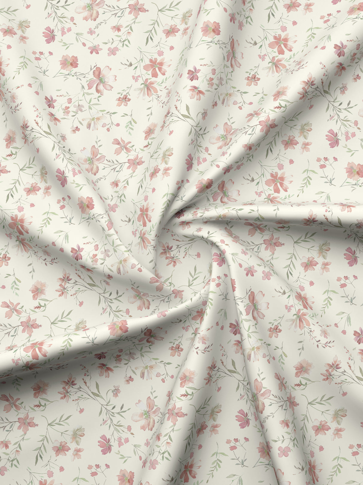 100% Cotton 300 TC Pink & White Digital Floral Print King Bedsheet with 2 Pillow Covers - Gardenia Augusta