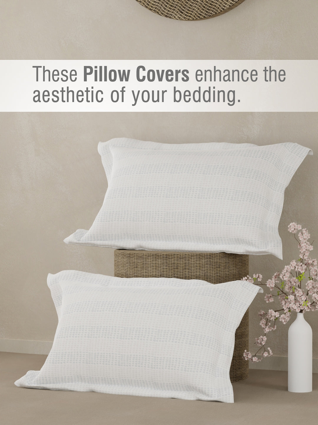 Valatia 100% Cotton 200 TC Double Bedsheet with 2 Pillow Covers - Blue Floral