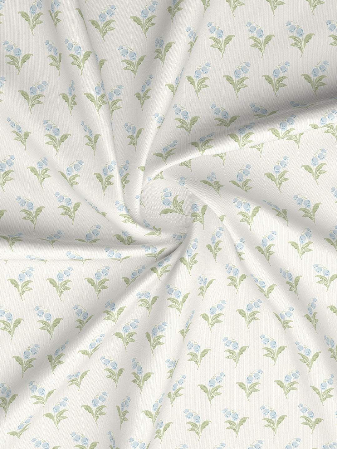 Valatia 100% Cotton 200 TC Double Bedsheet with 2 Pillow Covers - Green & Blue Floral