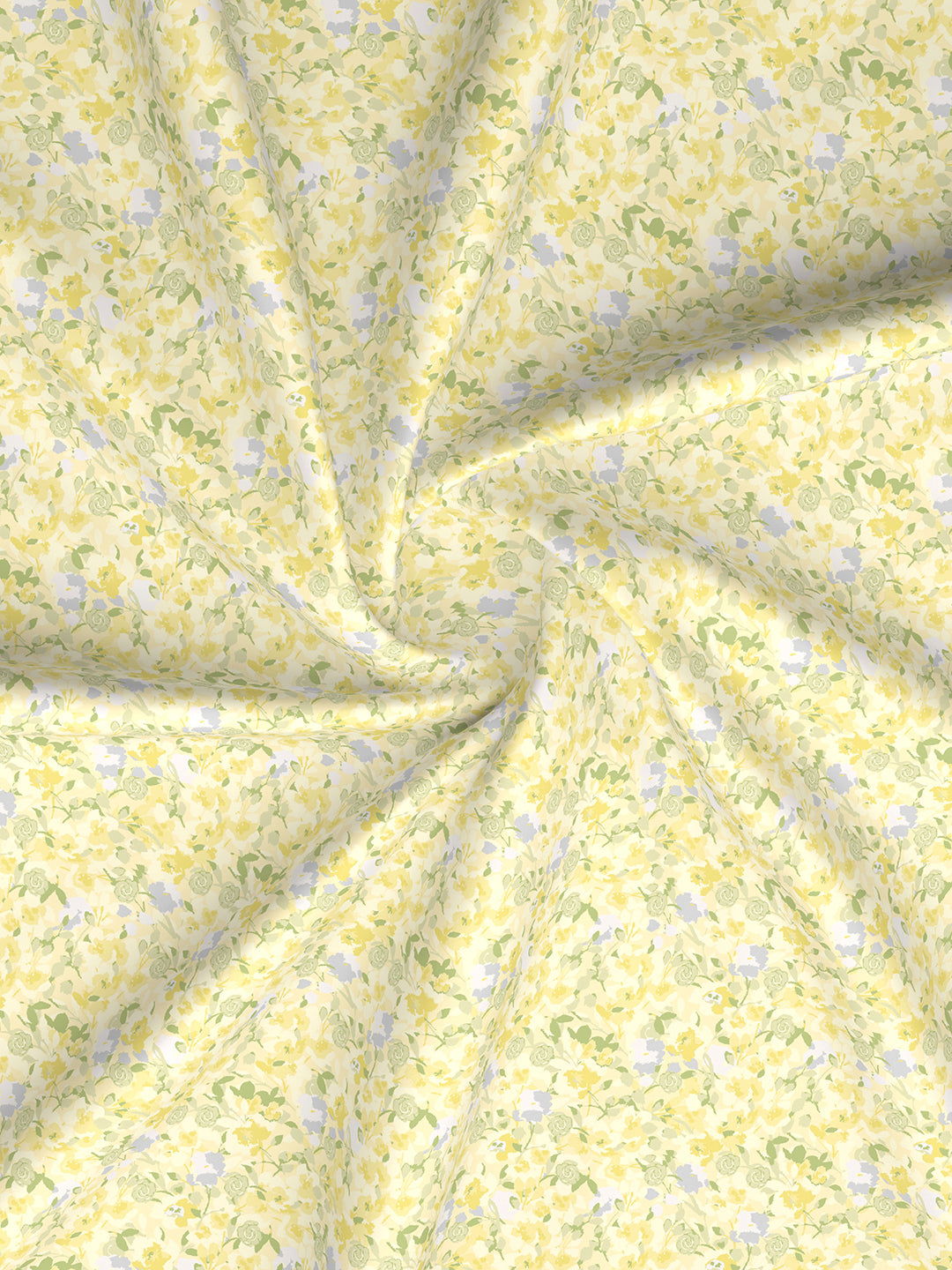 Valatia 100% Cotton 200 TC Double Bedsheet with 2 Pillow Covers - Yellow Floral