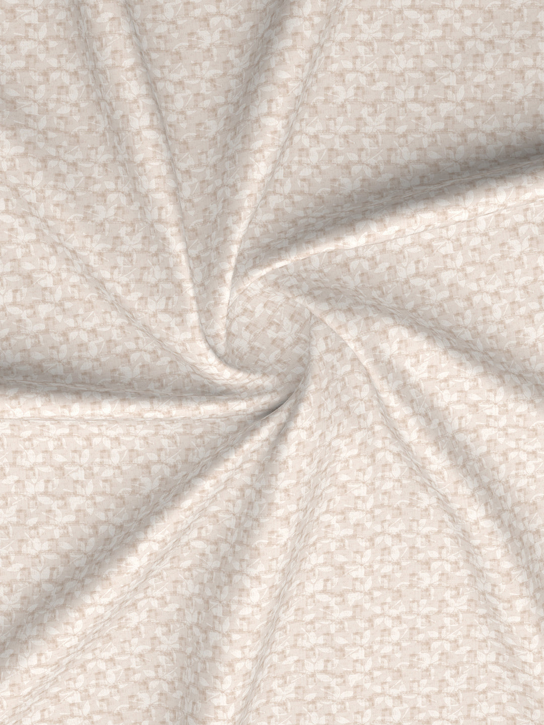 Valatia 100% Cotton 200 TC Single Bedsheet with 1 Pillow Cover - Beige Floral