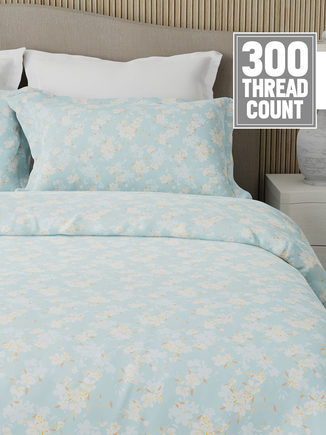 Nature Bouquet 100% Cotton 300 TC King Bedsheet with 2 Pillow Covers | Floral Fragrance Bedsheet Set
