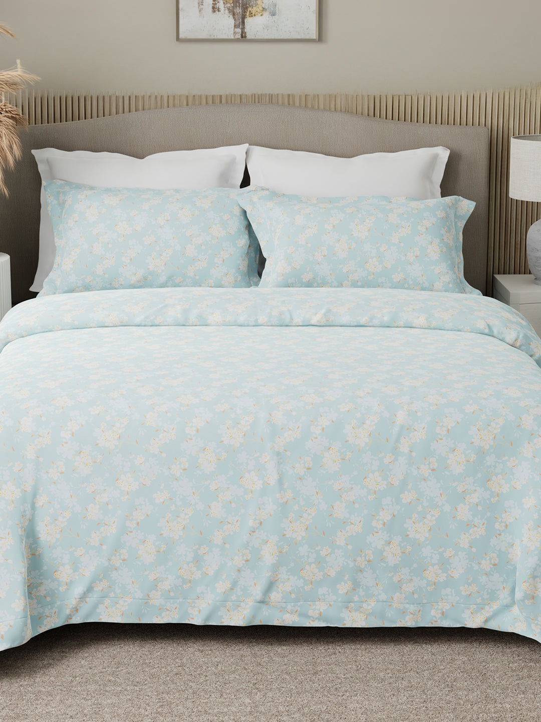 Nature Bouquet 100% Cotton 300 TC King Bedsheet with 2 Pillow Covers | Floral Fragrance Bedsheet Set