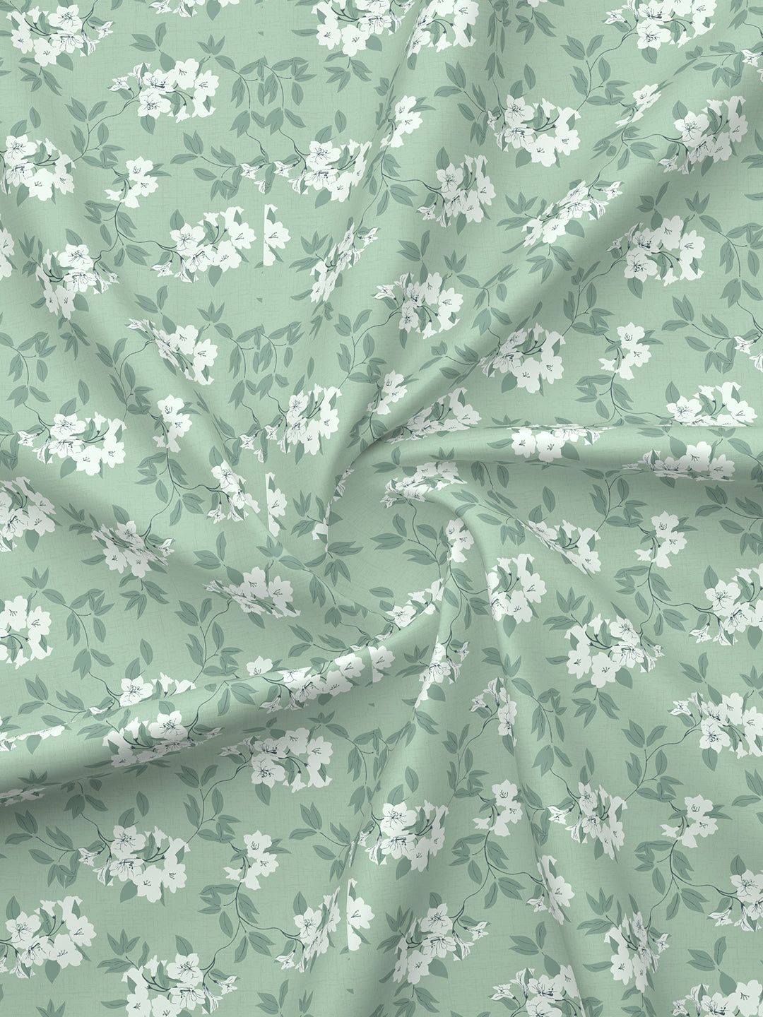 Nature Bouquet Premium 100% Cotton 300 TC Green Floral King Bedsheet with 2 Pillow Covers (Jasmine Fragrance)