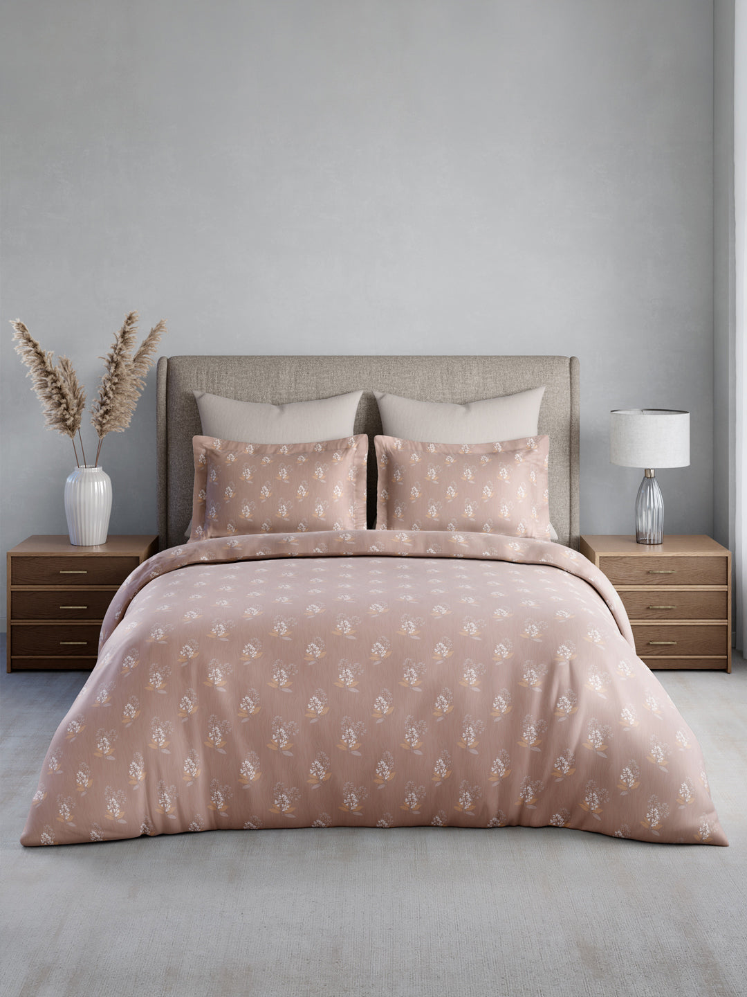 Nature Bouquet 100% Cotton 300 TC King Bedsheet with 2 Pillow Covers | Floral Fragrance Bedsheet Set