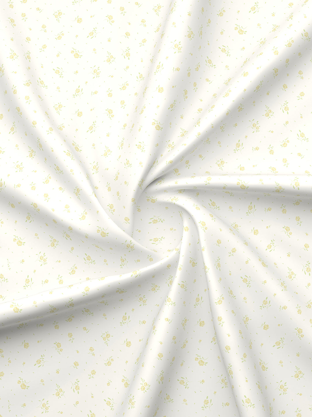 Nature Bouquet Premium 100% Cotton 300 TC White & Yellow Floral King Bedsheet with 2 Pillow Covers (Green Apple Fragrance)