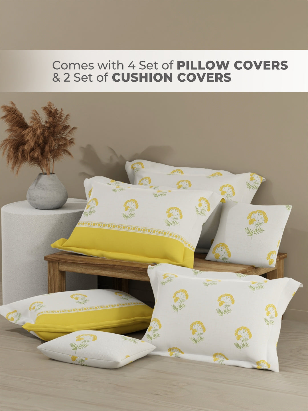 Stylish printed bedsheet with pillow covers