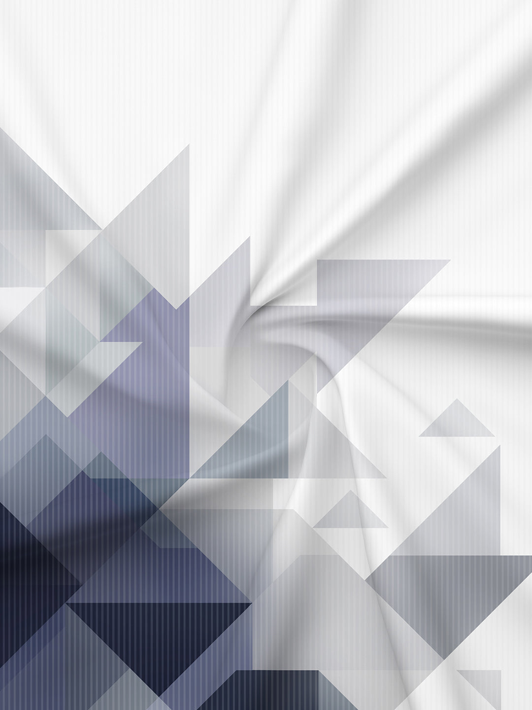 100% Cotton 300 TC Blue & Grey Digital Geometrical Print King Bedsheet with 2 Pillow Covers - Gardenia Augusta