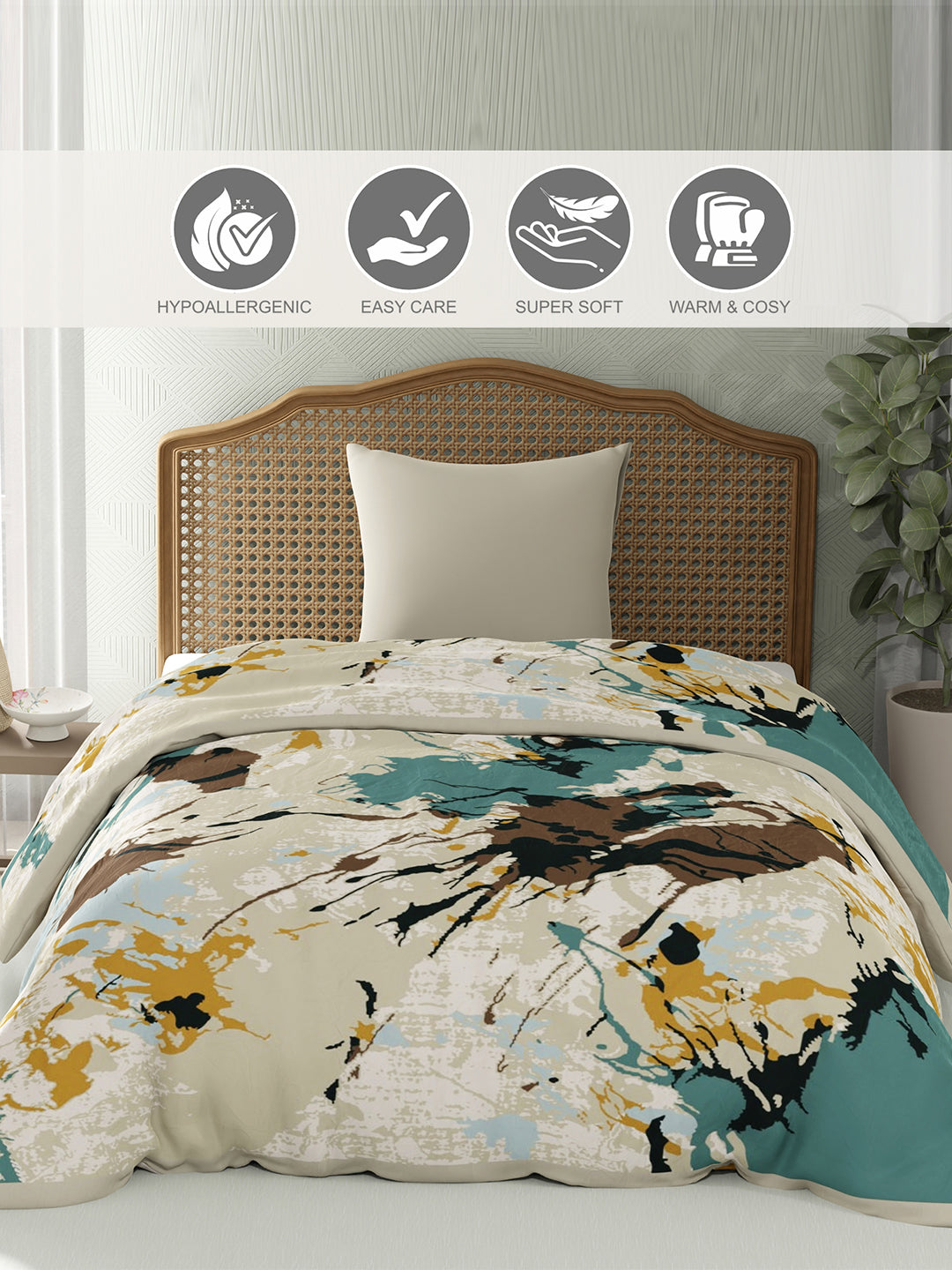 Valatia 700 GSM Multicolor 2 Ply Single Premium Mink Blanket (Size - 1.60 m x 2.20 m)