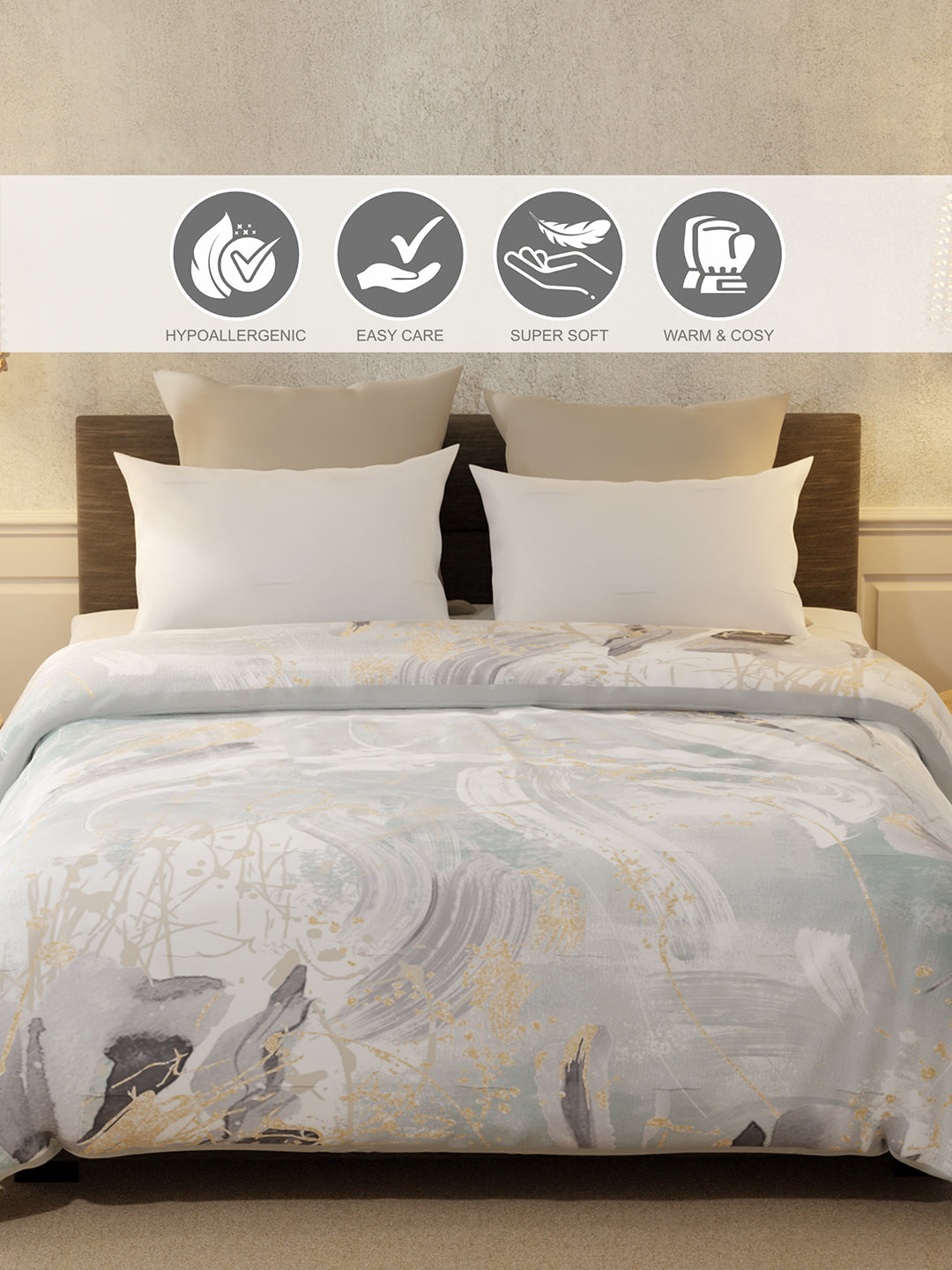 Gardenia Augusta 725 GSM Printed 2 Ply Double Premium Mink Blanket (Size - 2.20 m x 2.40 m)