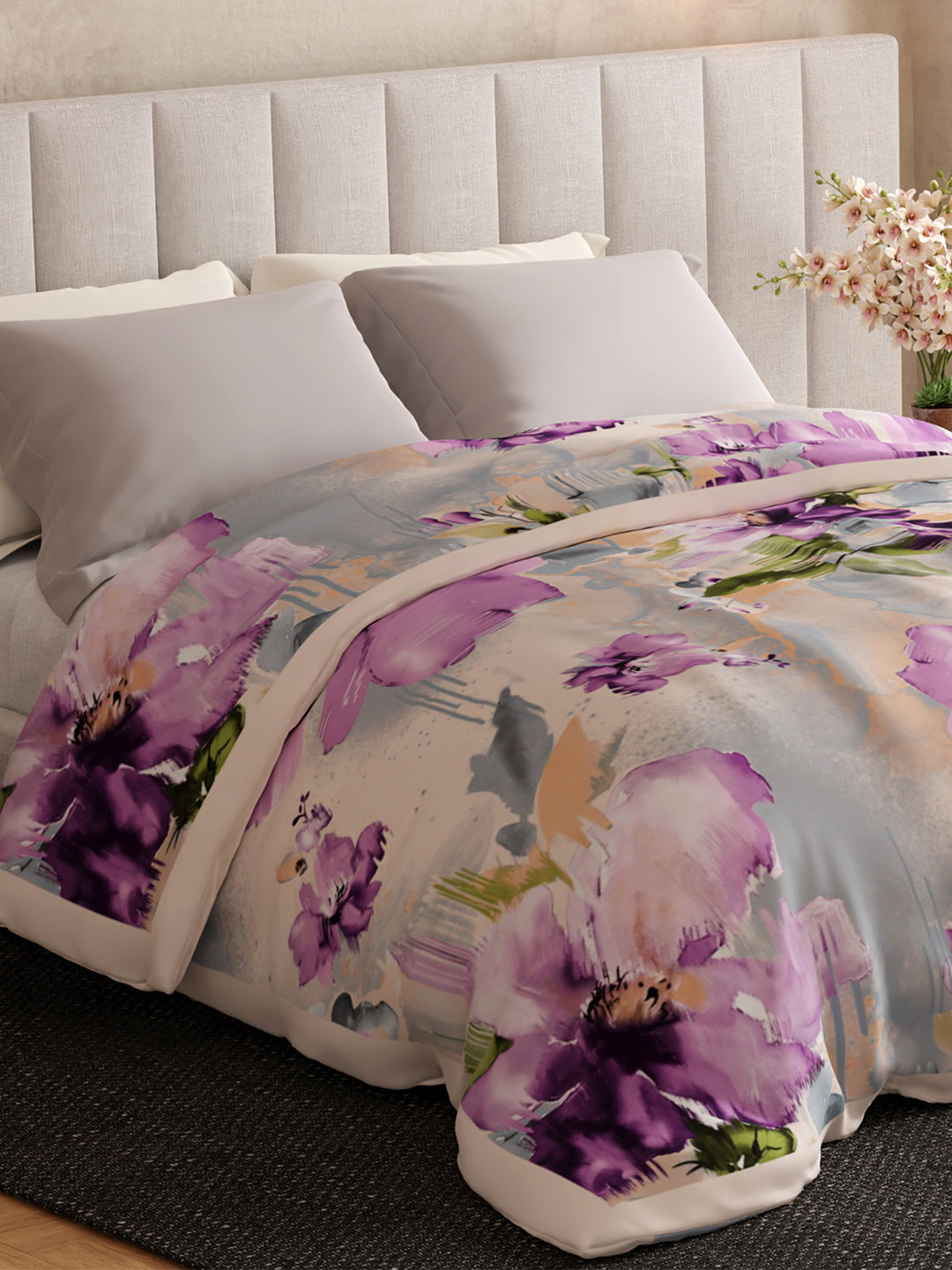 Luxe Loom 800 GSM Multicolor Floral Print 2 Ply Double Premium Mink Blanket (Size - 2.20 m x 2.40 m)