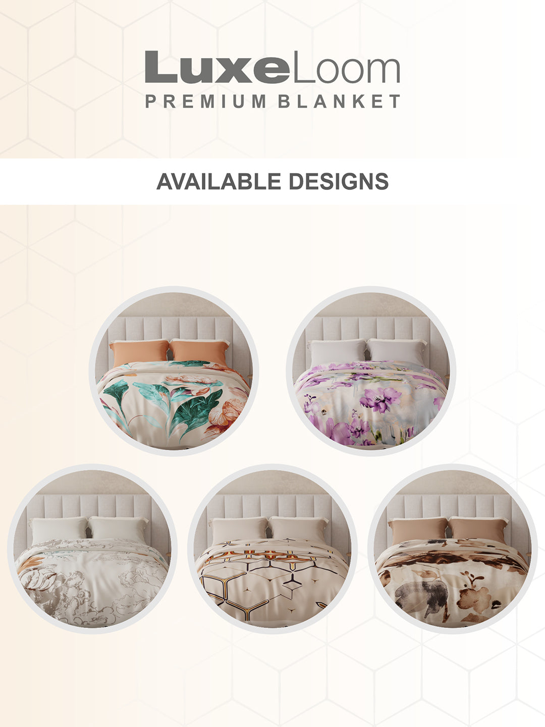 Luxe Loom 800 GSM Brown Floral Print 2 Ply Double Premium Mink Blanket (Size - 2.20 m x 2.40 m)