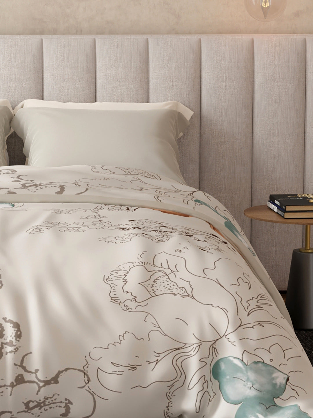 Luxe Loom 800 GSM White Floral Print 2 Ply Double Premium Mink Blanket (Size - 2.20 m x 2.40 m)