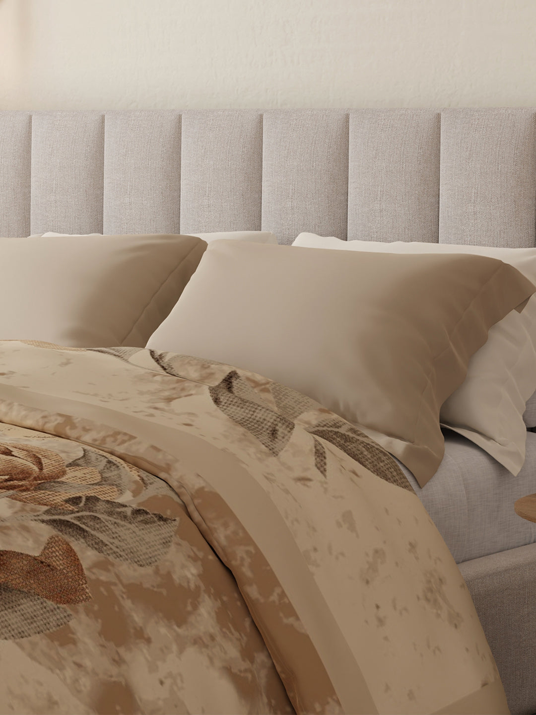 Double Size 3-Ply Blanket for Heavy Winter, 1000 GSM Beige Floral Print (Size - 2.20 m x 2.40 m), Platinum Pulse